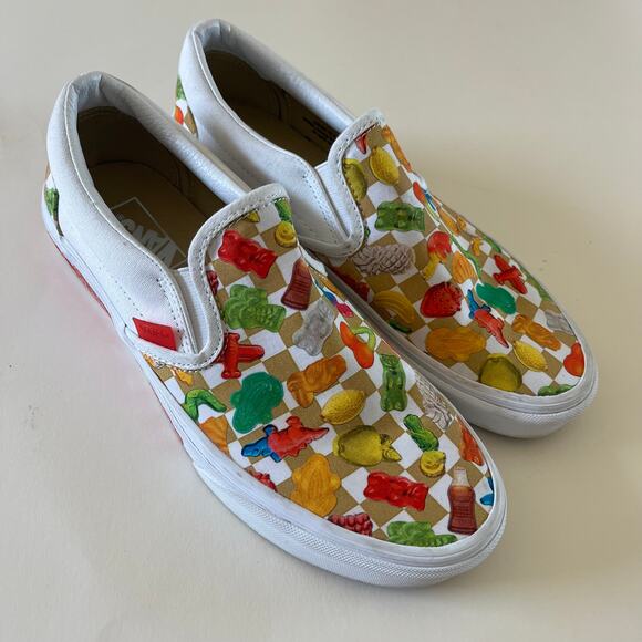 VANS X HARIBO M 8 / W 9.5 Classic Slip On Sneaker Checkerboard Gummy Bear - Picture 10 of 10